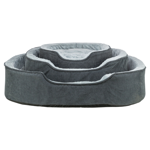 Trixie Vital Bett Lino Soft grau/hellgrau für Hunde, Maße: 110 x 92 cm