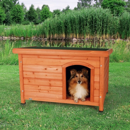 Trixie natura Flachdach-Hundehütte, Größe: S-M / z.B.: Shetland Sheepdog