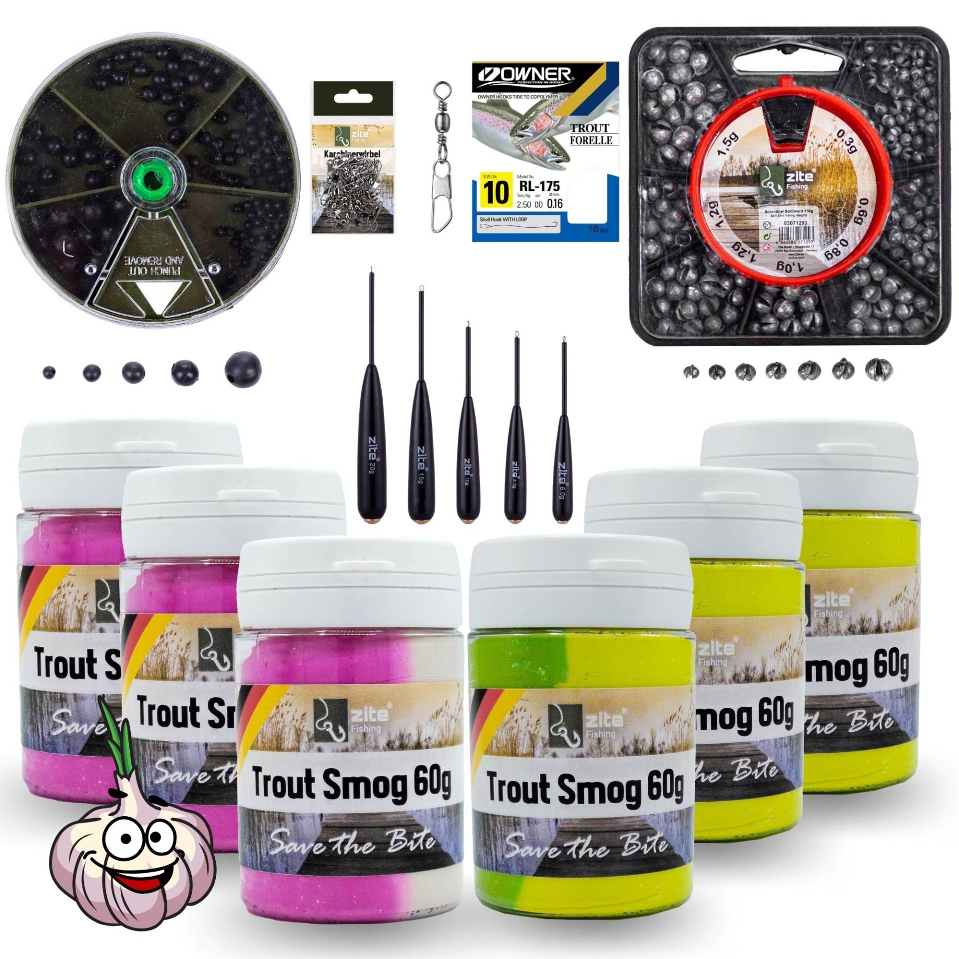 Trout Smog Forellenteig Starter Set Grundmontage Bodentaster Komplett Zite Fishing