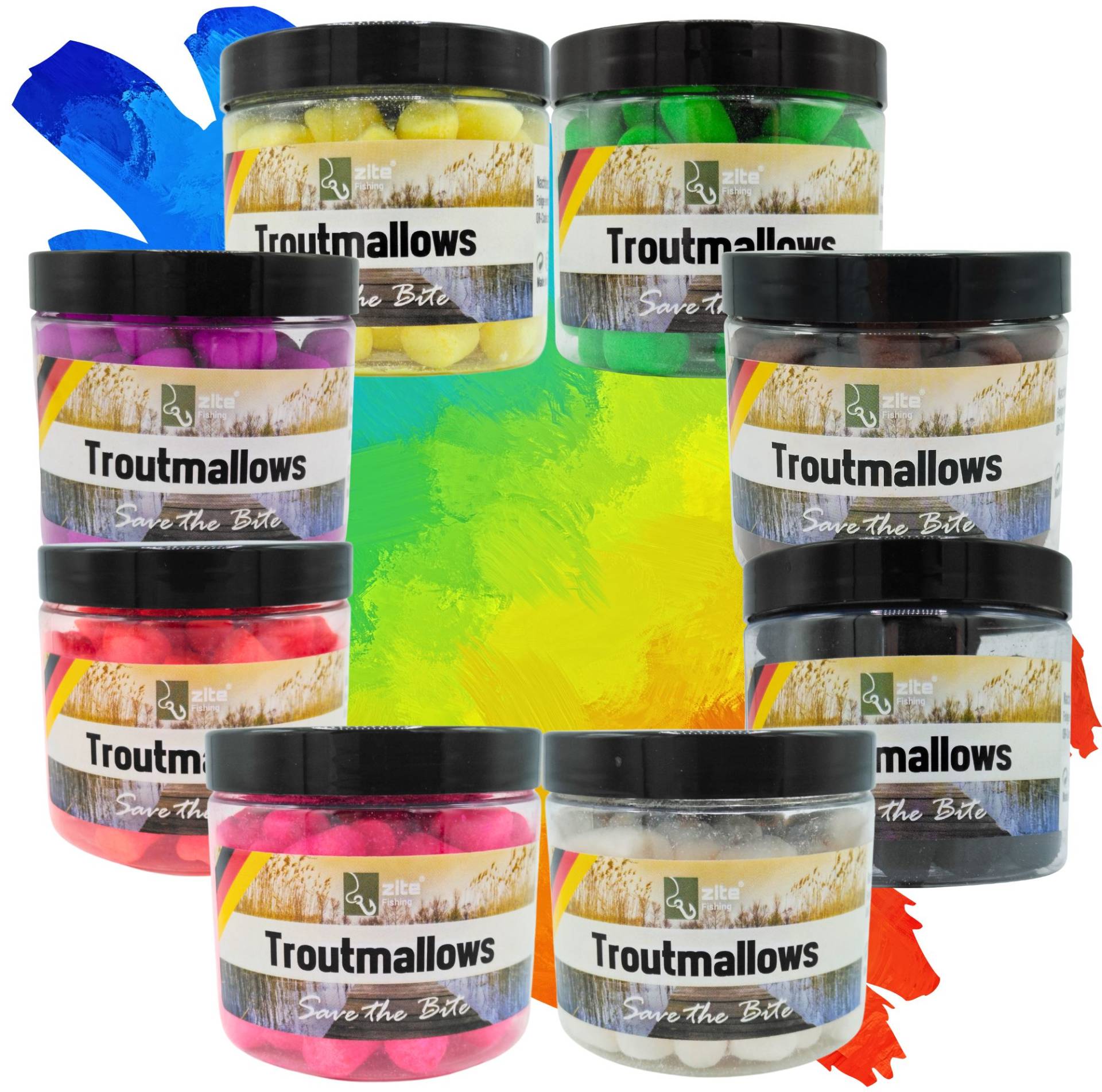 Troutmallows Marshmallow Angelköder Forellenangeln - 8x40g Bundle