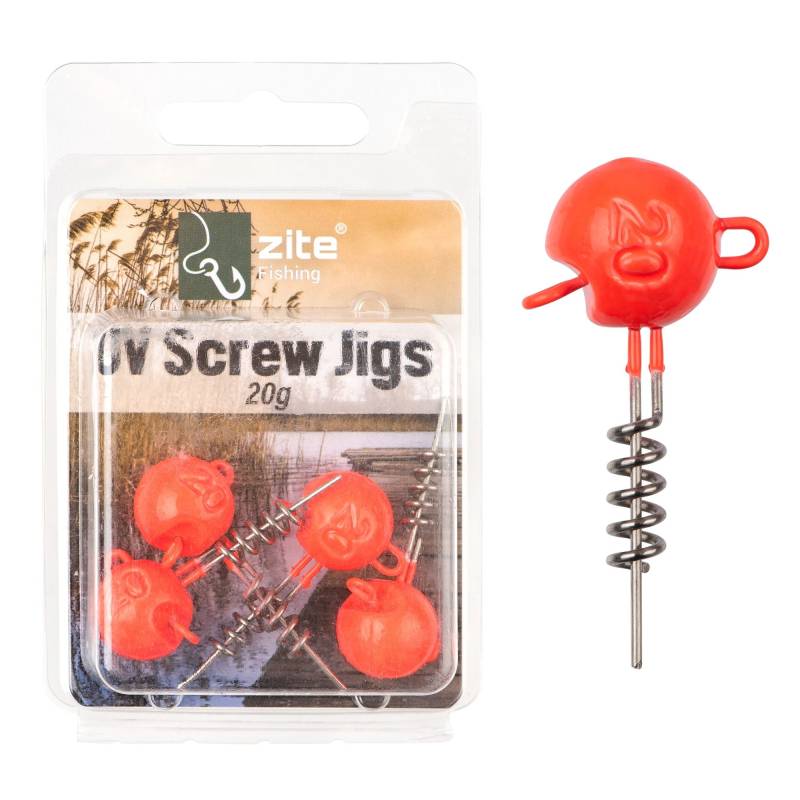 UV Screw Jigs 20g Jigköpfe Blei Gummiköder Angeln Raubfisch 5STK