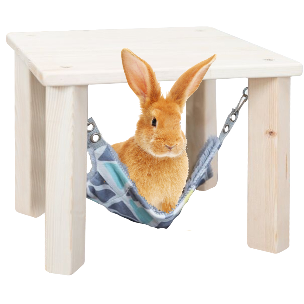 Unterstand mit Hängematte für Kaninchen