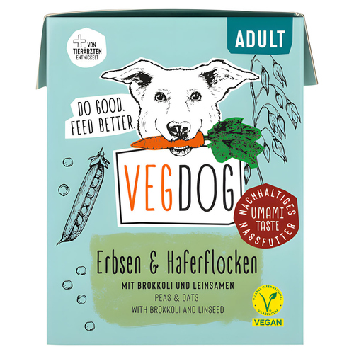 VEGDOG ADULT Erbsen & Haferflocken 390 g