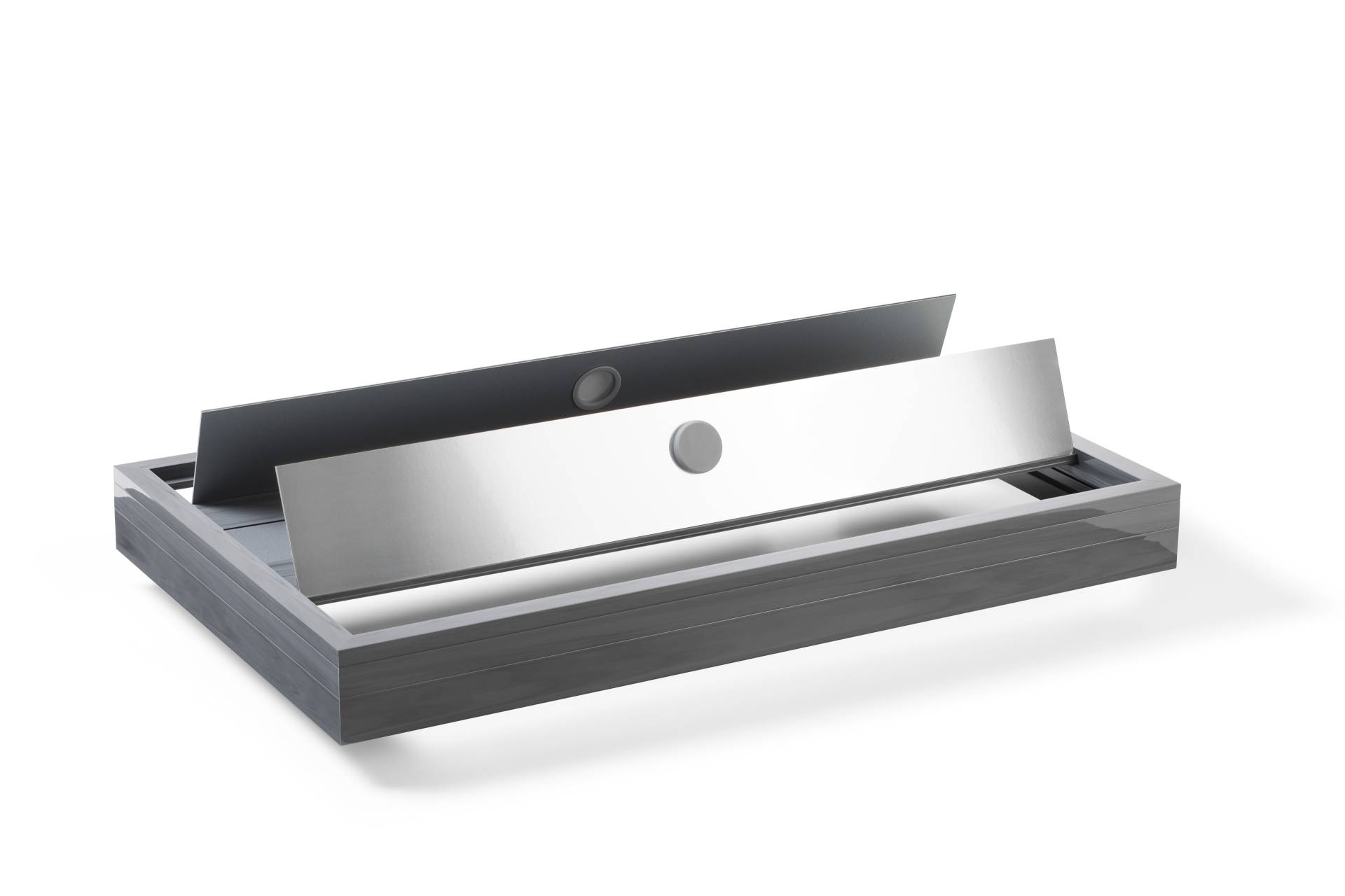 Vario Aquariumabdeckung nach Maß - Flap Klappdeckel - Grau meliert Vario Aquariumabdeckung nach Maß - Flap Klappdeckel - Grau meliert