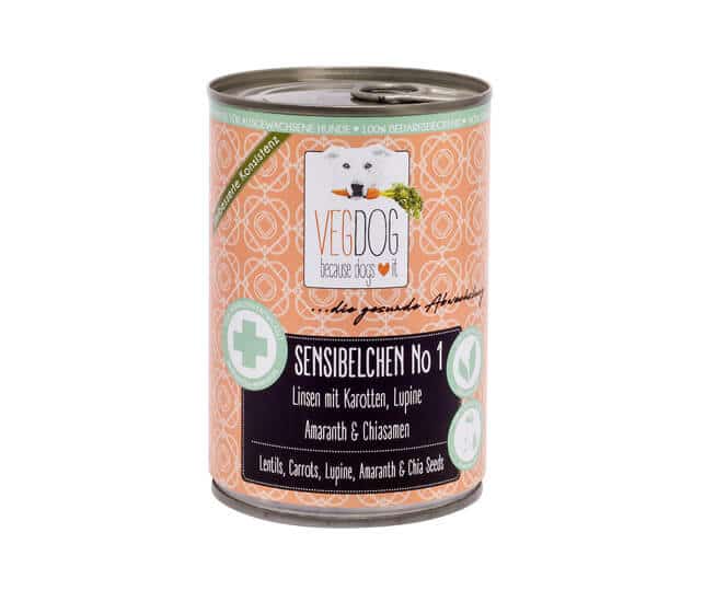 Vegdog Veganes Hunde Nassfutter Sensibelchen No 1 - Sparpaket: 6 x 800g