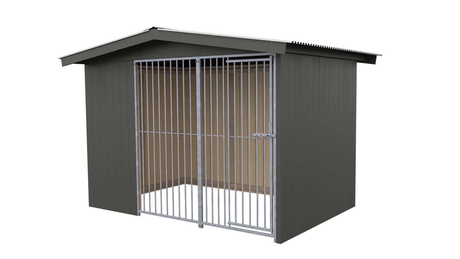 Villa Holz-Hundezwinger 2 x 3 m | Satteldach | Graphitgrau | Rohrstab Abstand 8 ... Villa Holz-Hundezwinger 2 x 3 m | Satteldach | Graphitgrau | Rohrstab Abstand 8 ...