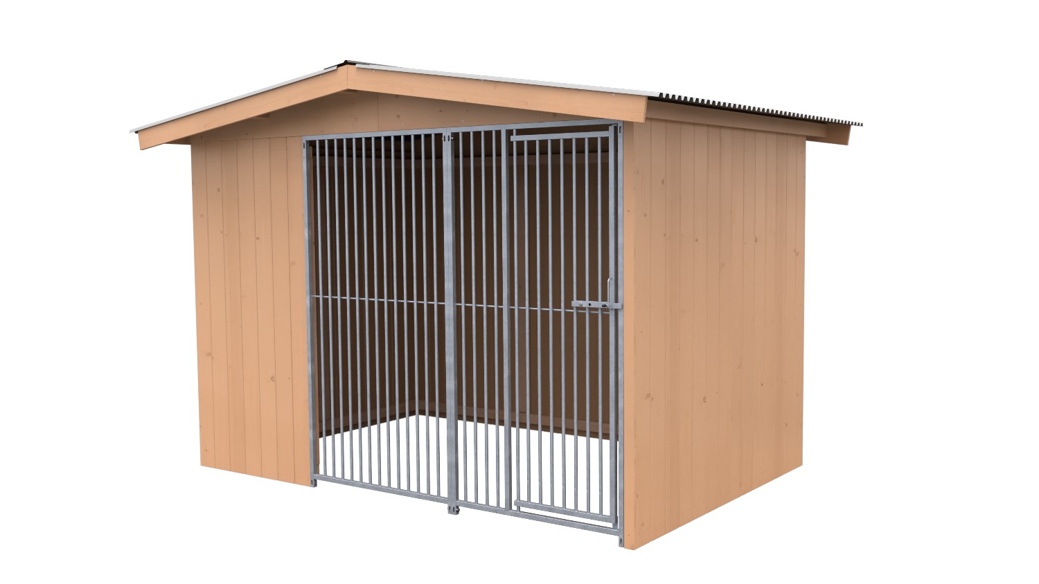 Villa Holz-Hundezwinger 2 x 3 m | Satteldach | braun | Rohrstab Abstand 5 cm Villa Holz-Hundezwinger 2 x 3 m | Satteldach | braun | Rohrstab Abstand 5 cm