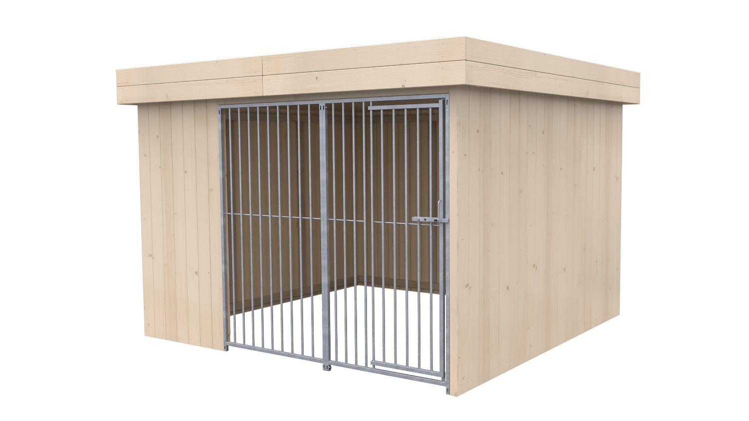 Villa Holz-Hundezwinger 3 x 3 m | Flachdach | naturbelassen | Rohrstab Abstand 8... Villa Holz-Hundezwinger 3 x 3 m | Flachdach | naturbelassen | Rohrstab Abstand 8...
