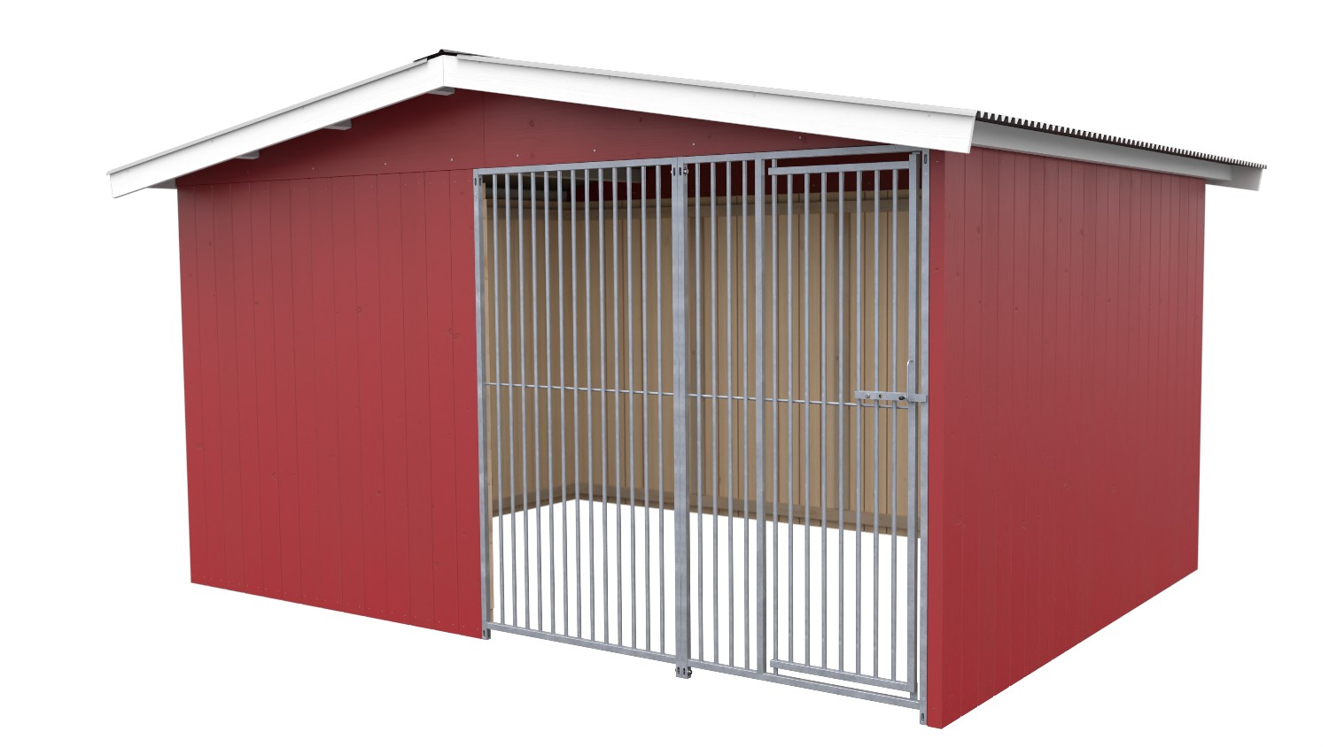 Villa Holz-Hundezwinger 3 x 4 m | Satteldach | Schwedenrot | Rohrstab Abstand 5 ... Villa Holz-Hundezwinger 3 x 4 m | Satteldach | Schwedenrot | Rohrstab Abstand 5 ...