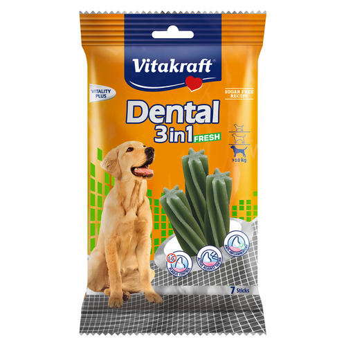 Vitakraft Dental 3in1 Fresh, M, ab 10 kg, 7 Stück, 180 g