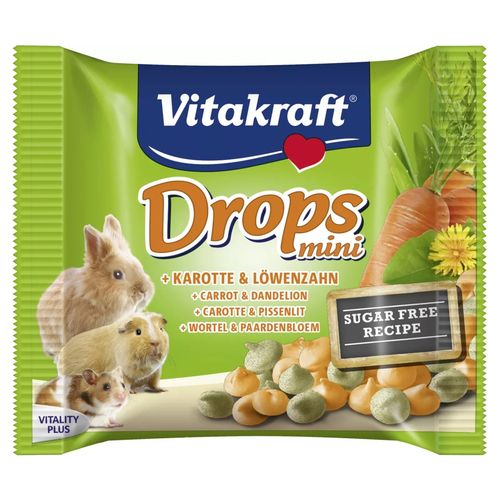 Vitakraft Drops mini + Karotte & Löwenzahn 40 g - 12 Stück