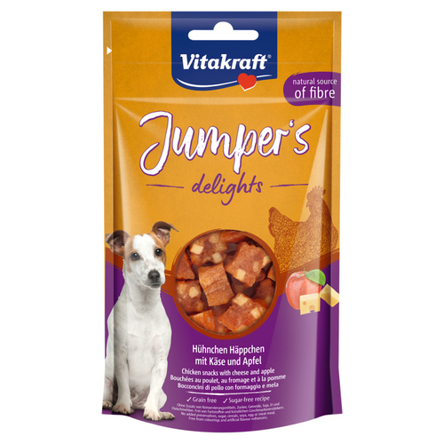 Vitakraft Jumpers delights Hühnchen Häppchen mit Käse und Apfel 80 g