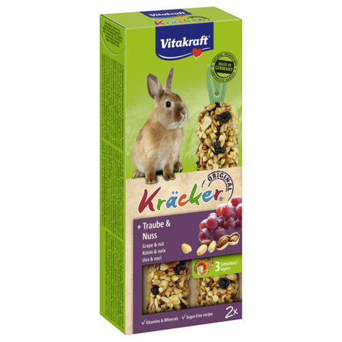 Vitakraft Kräcker® + Traube & Nuss für Zwergkaninchen 2er - 10 Stück