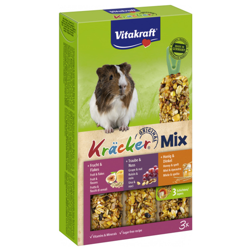 Vitakraft Kräcker® Mix Honig / Nuss / Frucht für Meerschweinchen 3er - 10 Stück