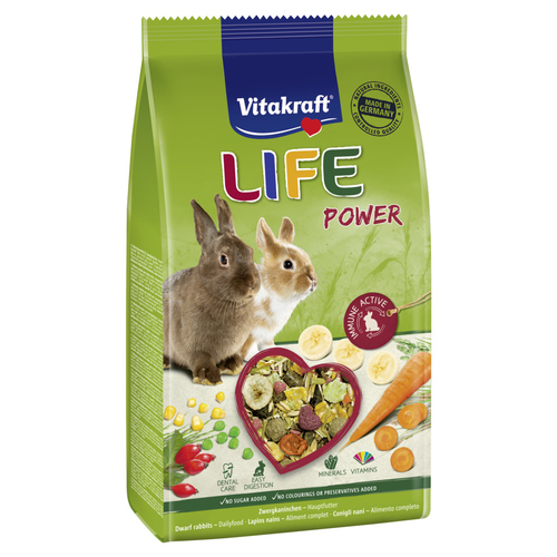 Vitakraft Life Power Zwergkaninchen 600 g - 6 Stück