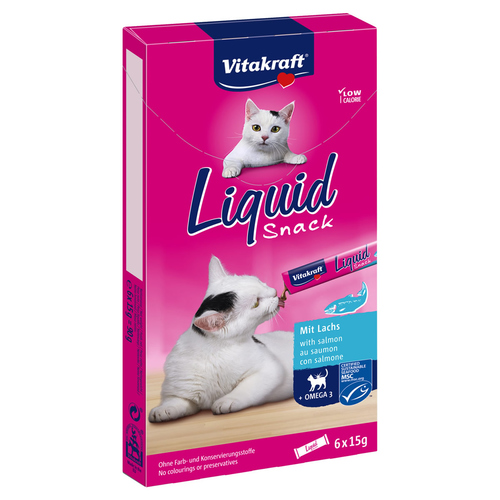 Vitakraft Liquid Snack Lachs + Omega 3 6 x 15 g