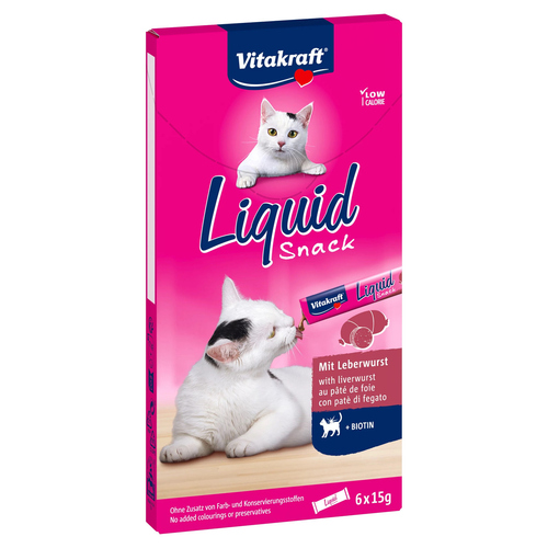 Vitakraft Liquid Snack Leberwurst + Biotin 6 x 15 g