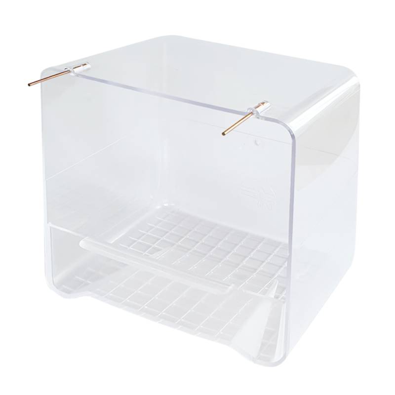 Vogel-Badehaus aus Kunststoff - transparent - 13 x 11 x 13 cm