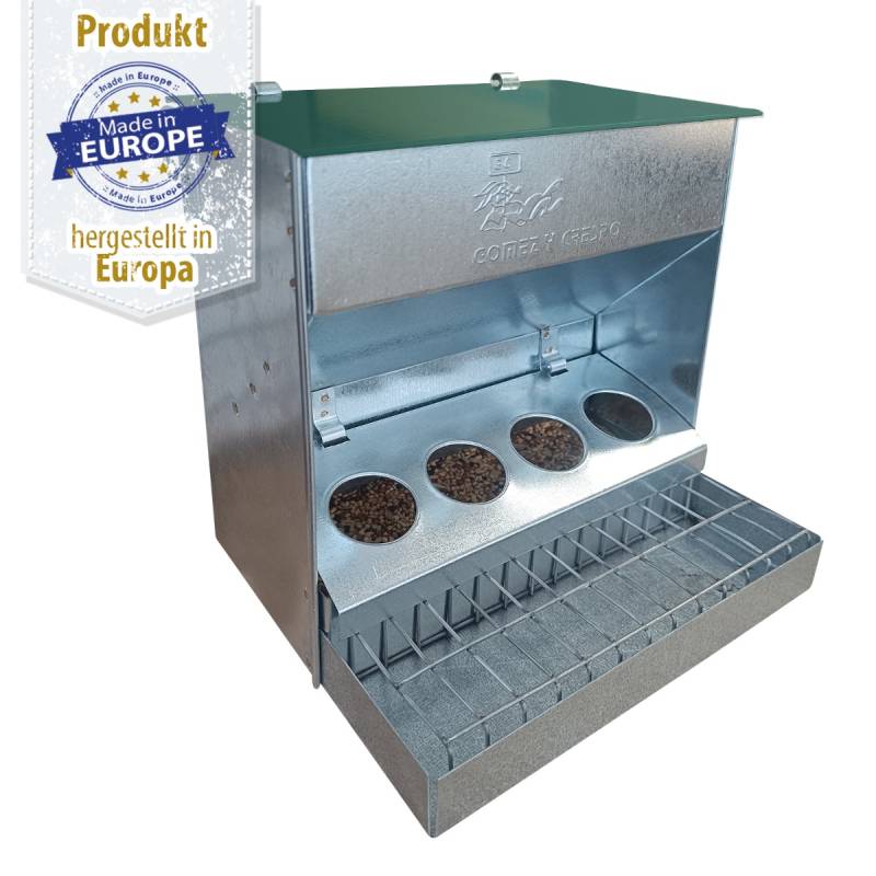 Vogel Futterautomat für Kanarien verzinkt - 4 Fressstellen Vogel Futterautomat für Kanarien verzinkt - 4 Fressstellen