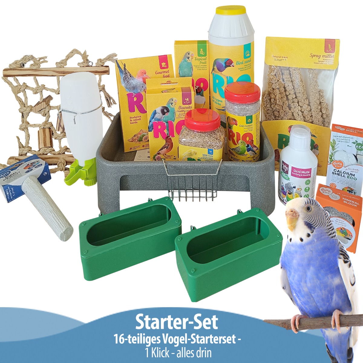 Vogel Set - Starter-Set - Komplett- Set - 16-teilig