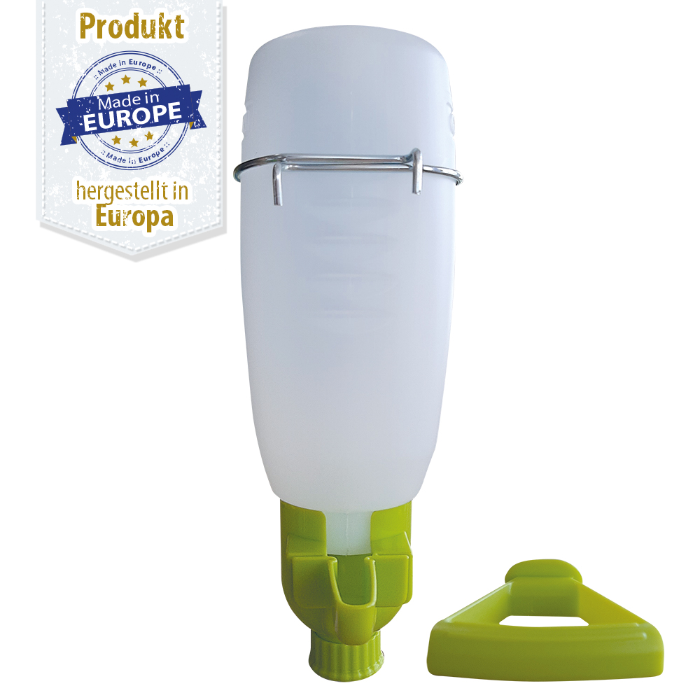 Vogel-Tränke mit Metallhalter & Sitzstange - 500 ml