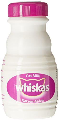 WHISKAS Gourmet Milchflaschen für Katzen und Kätzchen — mit Vitaminen und Kalzium — 5 Stück (3 x 200 ml) von Whiskas