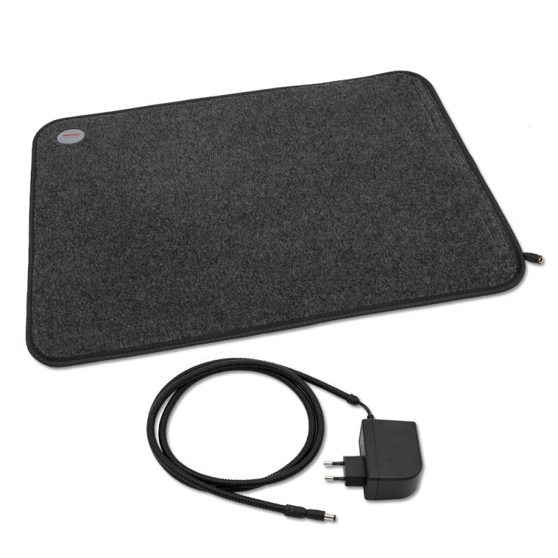 Wärmeplatte Filz 230/24V 40x60 cm inkl. Trafo, mit Bissschutz, Kabel absteckbar
