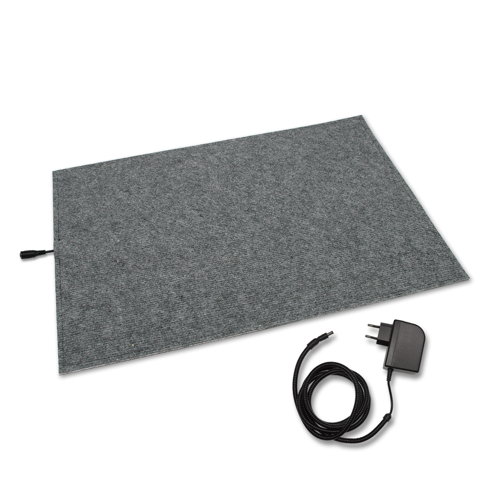 Wärmeplatte Filz 230/24V 58x81 cm inkl. Trafo, mit Bissschutz, Kabel absteckbar