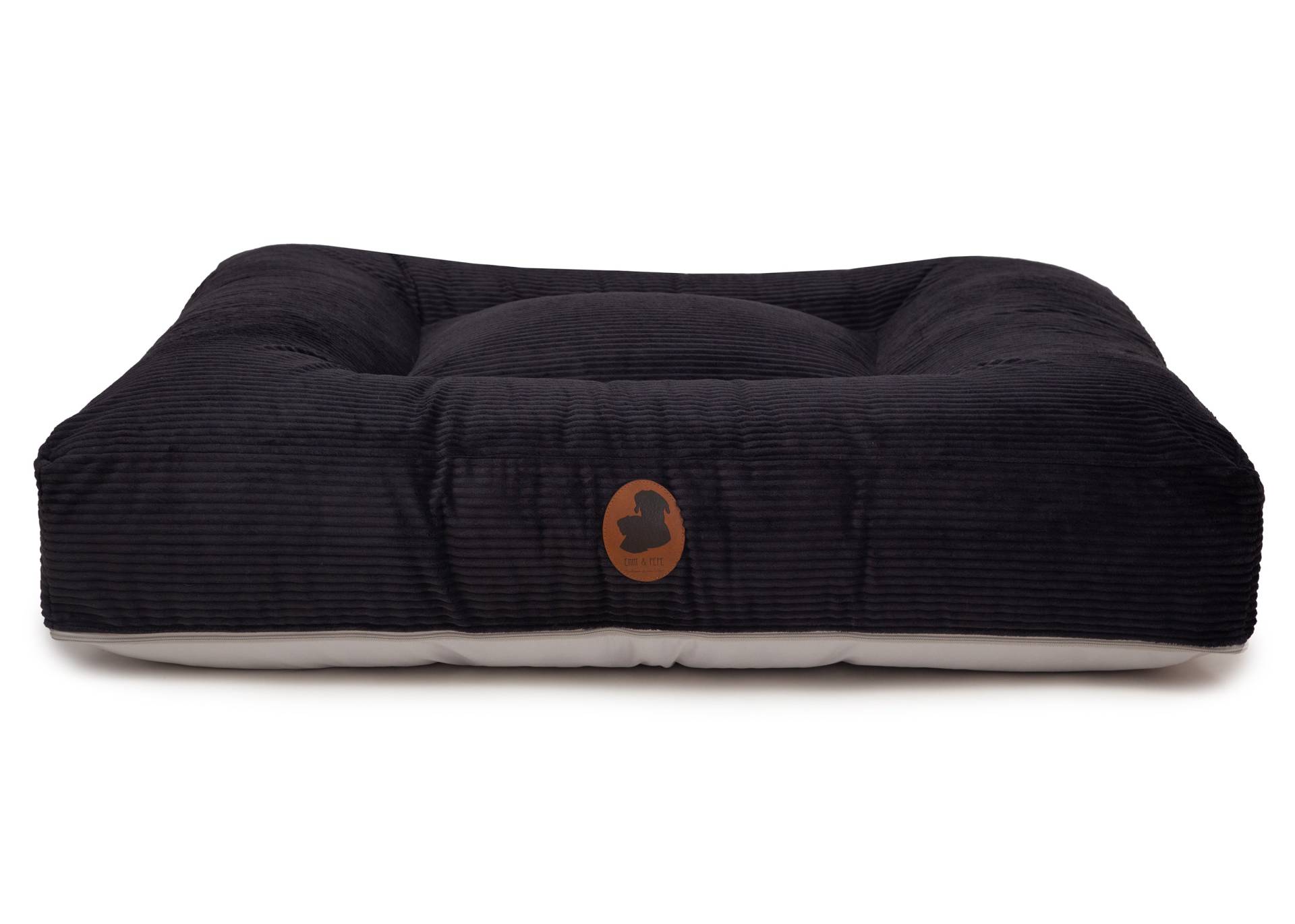 Wau-Bed Cord Black / Eckig / M (100x80cm) von EMMY&PEPE