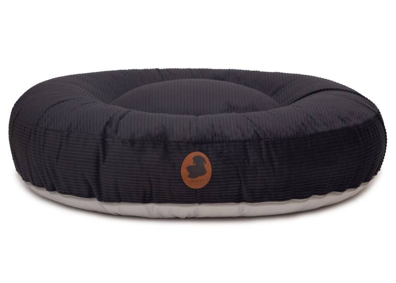 Wau-Bed Cord Black / Oval / L (120x100cm)