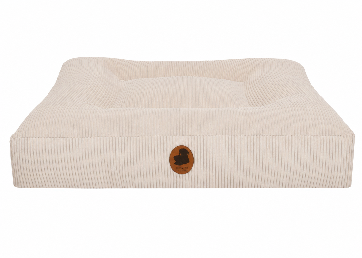 Wau-Bed Cord Creme / Eckig / S (80x60cm)