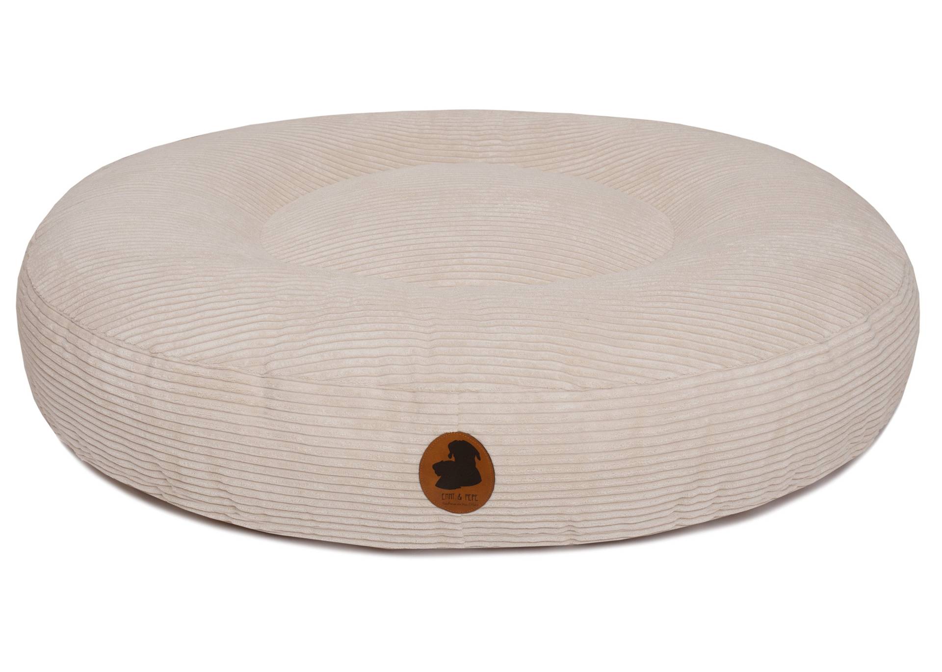 Wau-Bed Cord Creme / Oval / L (120x100cm) von EMMY&PEPE
