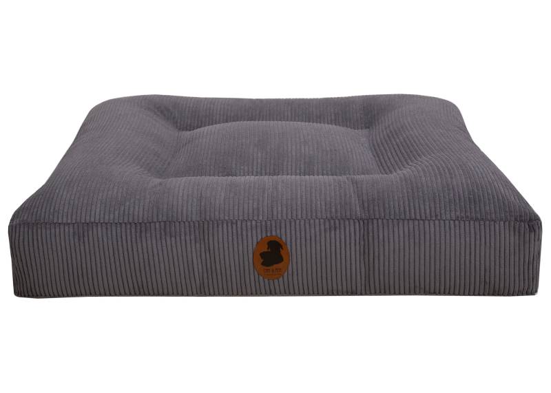 Wau-Bed Cord Dark Grey / Eckig / S (80x60cm) von EMMY&PEPE