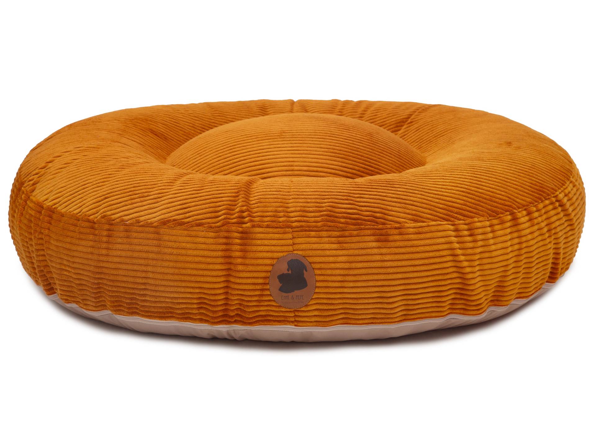 Wau-Bed Cord Mustard / Oval / XL (140x120cm) von EMMY&PEPE
