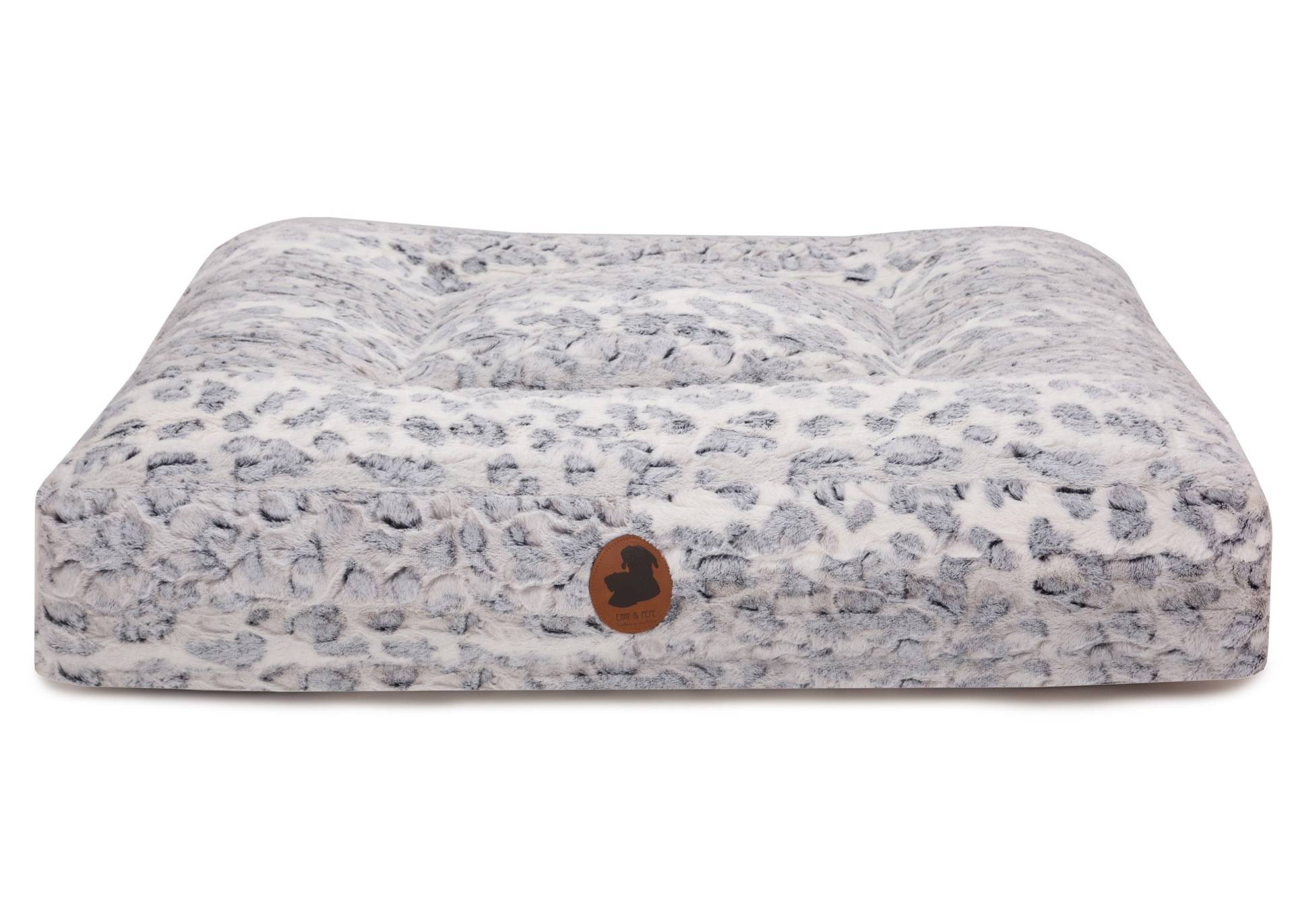 Wau-Bed Cozy Leo Grey Eckig / M (100x80cm) von EMMY&PEPE