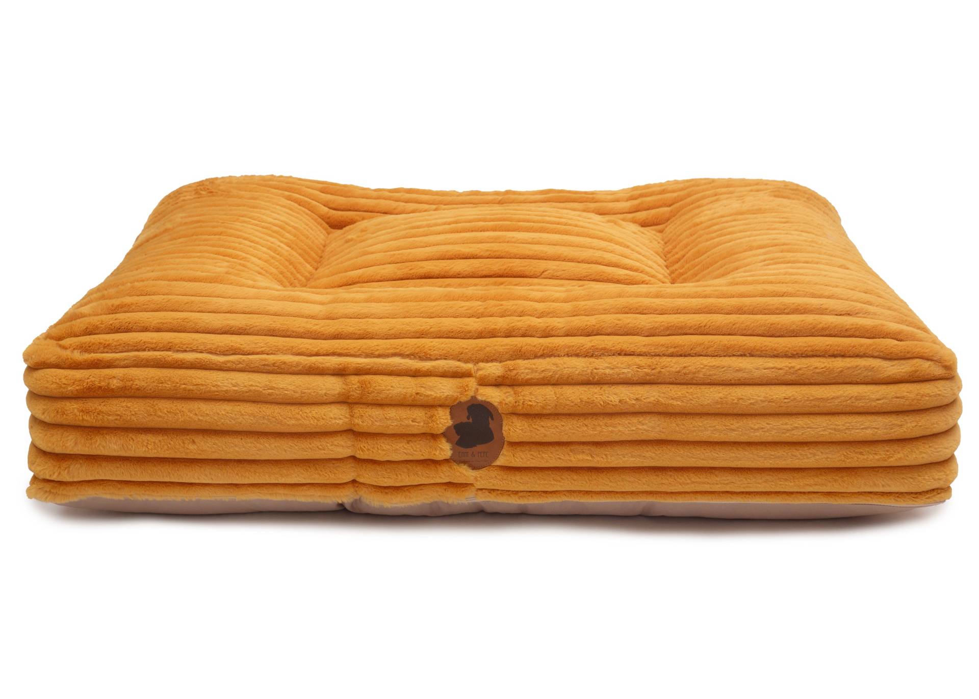 Wau-Bed Kuschelcord Big Mustard / Eckig / M (100x80cm) von EMMY&PEPE