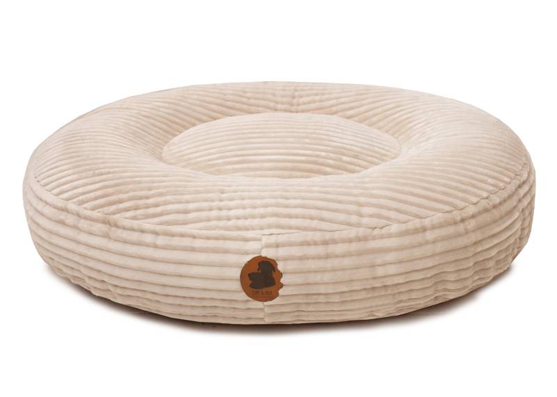 Wau-Bed Kuschelcord Creme / Oval / M (100x80cm)