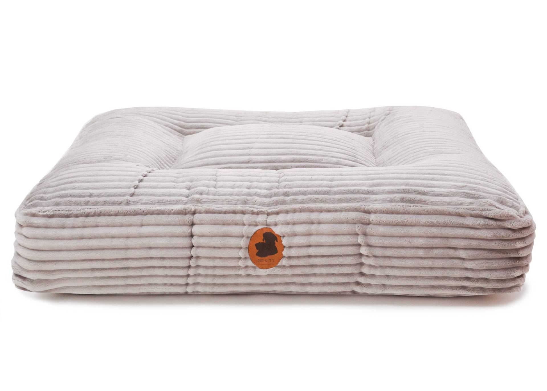 Wau-Bed Kuschelcord Light Grey / Eckig / L (120x100cm) von EMMY&PEPE