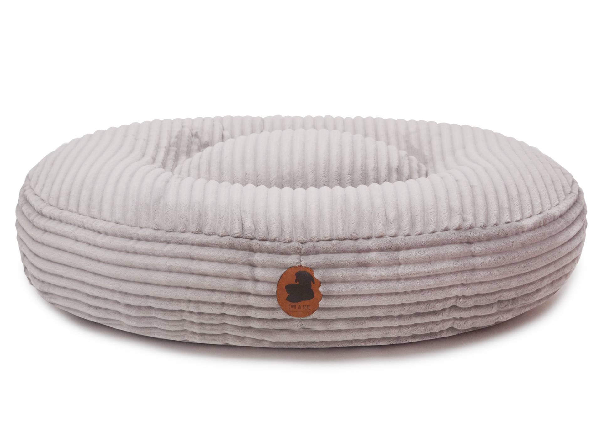 Wau-Bed Kuschelcord Light Grey / Oval / M (100x80cm)