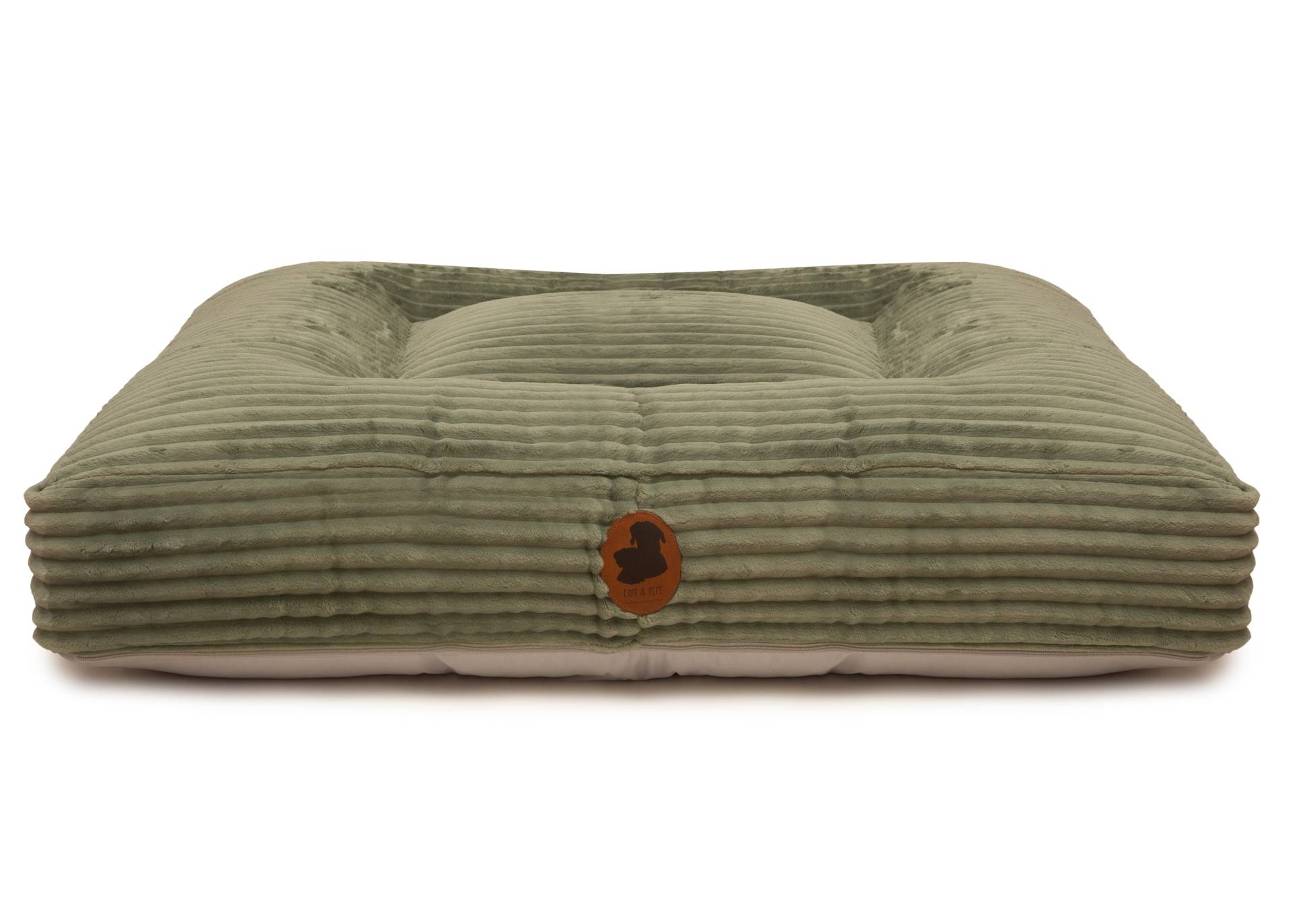 Wechselbezug Kuschelcord Green / Eckig / M (100x80cm) von EMMY&PEPE