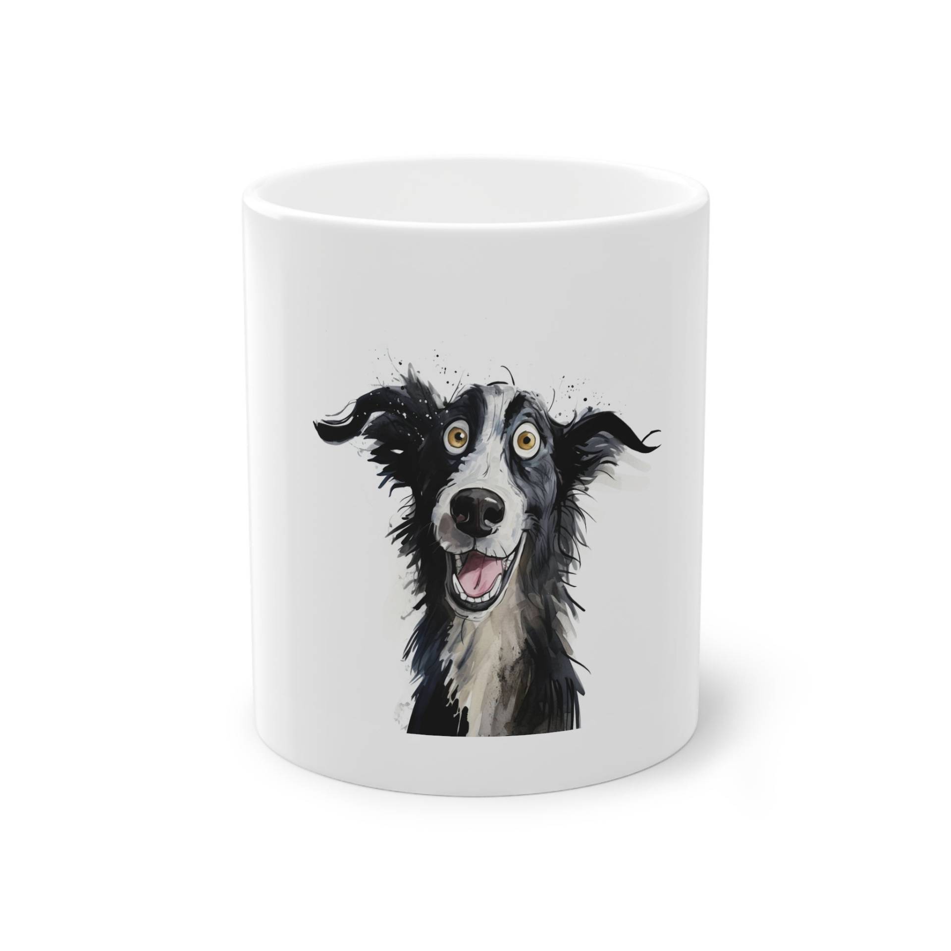 Weiße Tasse "Funny Border Collie"