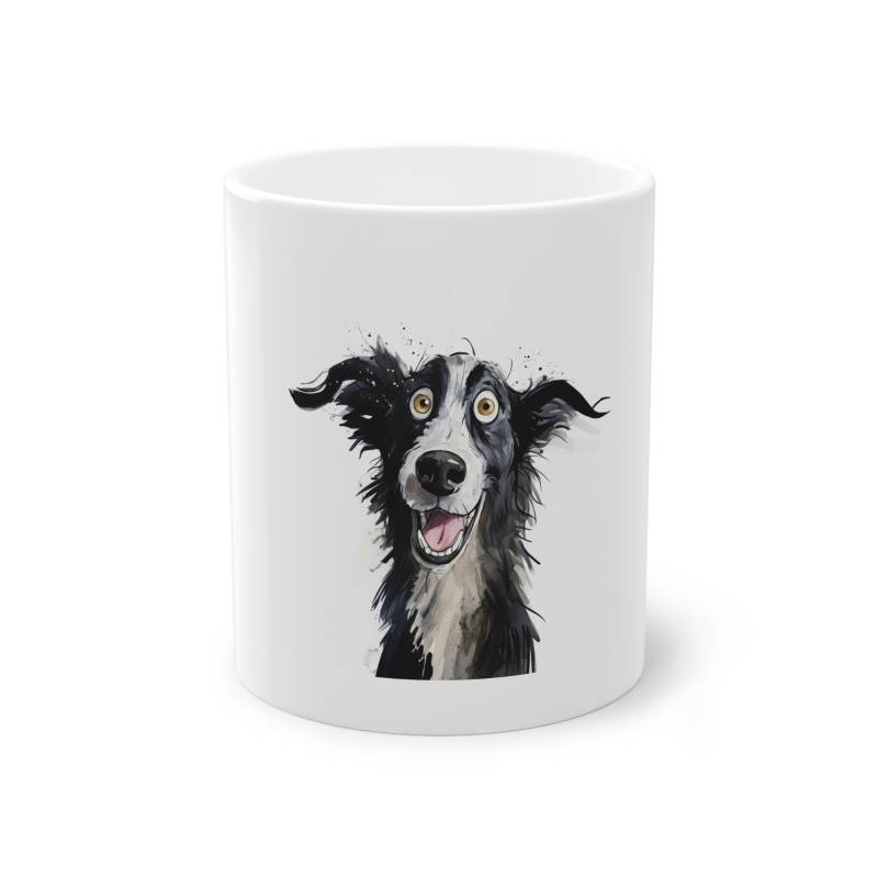Weiße Tasse "Funny Border Collie"