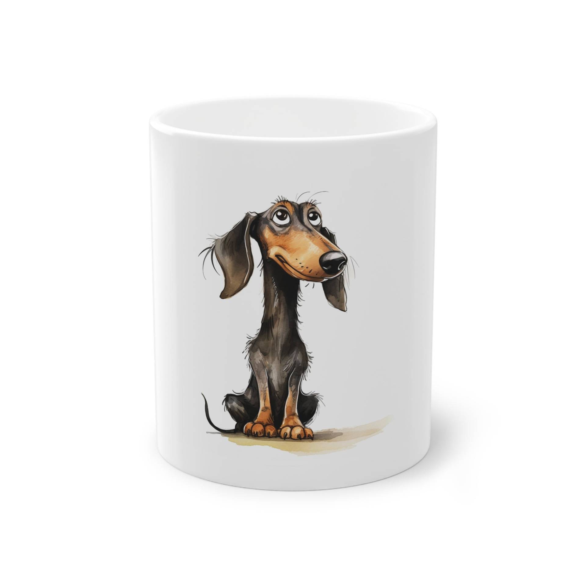 Weiße Tasse "Funny Dachshund"