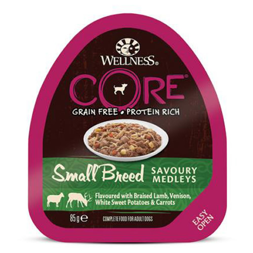 Wellness CORE Small Breed Savoury Medleys mit Lammfleisch, Hirse, weißer Süßkartoffel & Möhren 85 g - 12 Stück