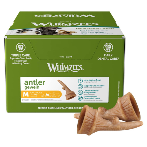 Whimzees Antler/Geweih M - 66 Stück