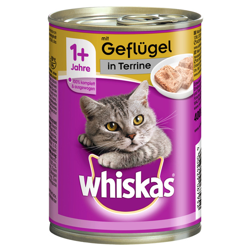 Whiskas 1+ mit Geflügel in Terrine 400 g - 12 Stück