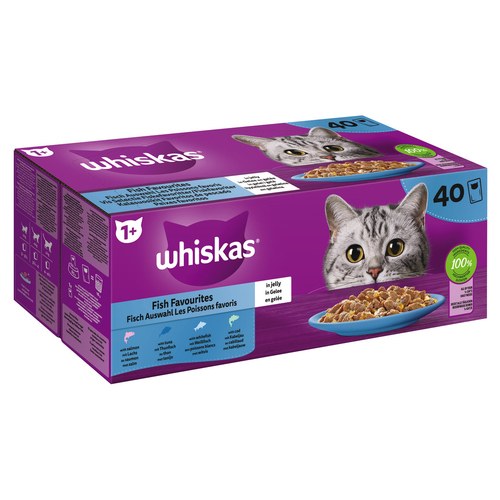 Whiskas Multipack 1+ Fisch Auswahl in Gelee 40 x 85 g