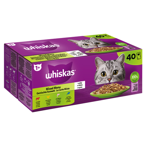 Whiskas Multipack 1+ Gemischte Auswahl in Gelee 40 x 85 g