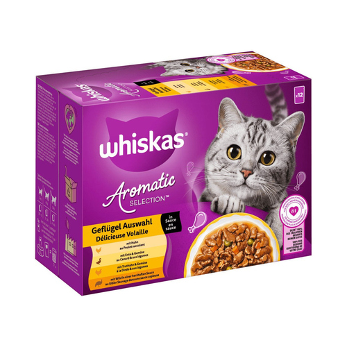 Whiskas Multipack Aromatic Selection Geflügel Auswahl 12 x 85 g - 4 Stück
