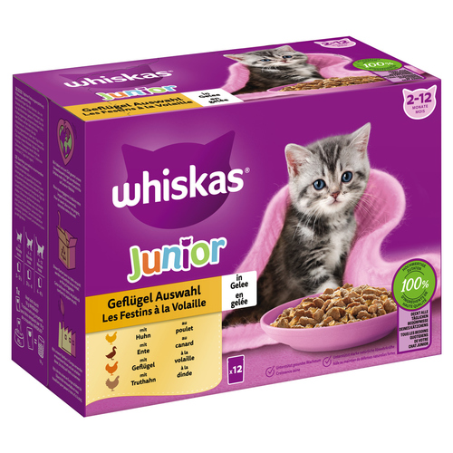 Whiskas Multipack Junior Geflügel Auswahl in Gelee 12 x 85 g - 4 Stück Whiskas Multipack Junior Geflügel Auswahl in Gelee 12 x 85 g - 4 Stück